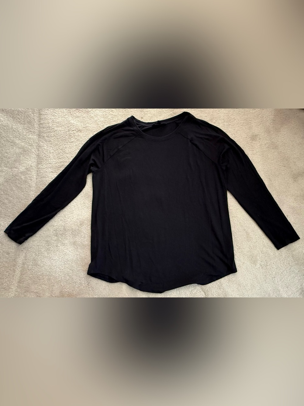 Athleta Black Long Sleeve Modal Blend Active Top stretch L Large Athleisure